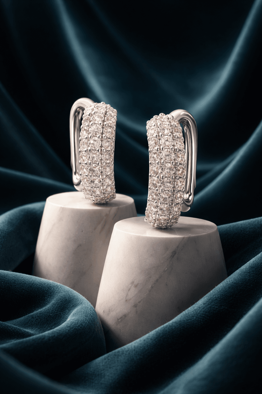 Glitzy Golden Textured Hoop Earrings alternate view