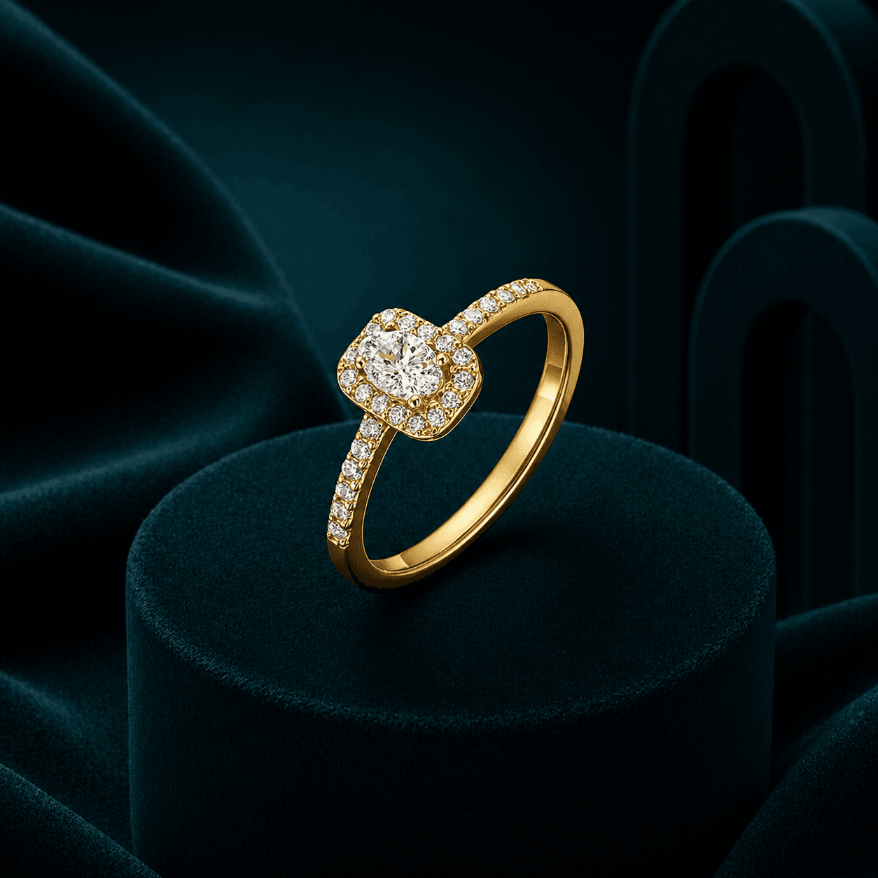 Brilliant Pear-Cut Promise Silver Ring alternate view