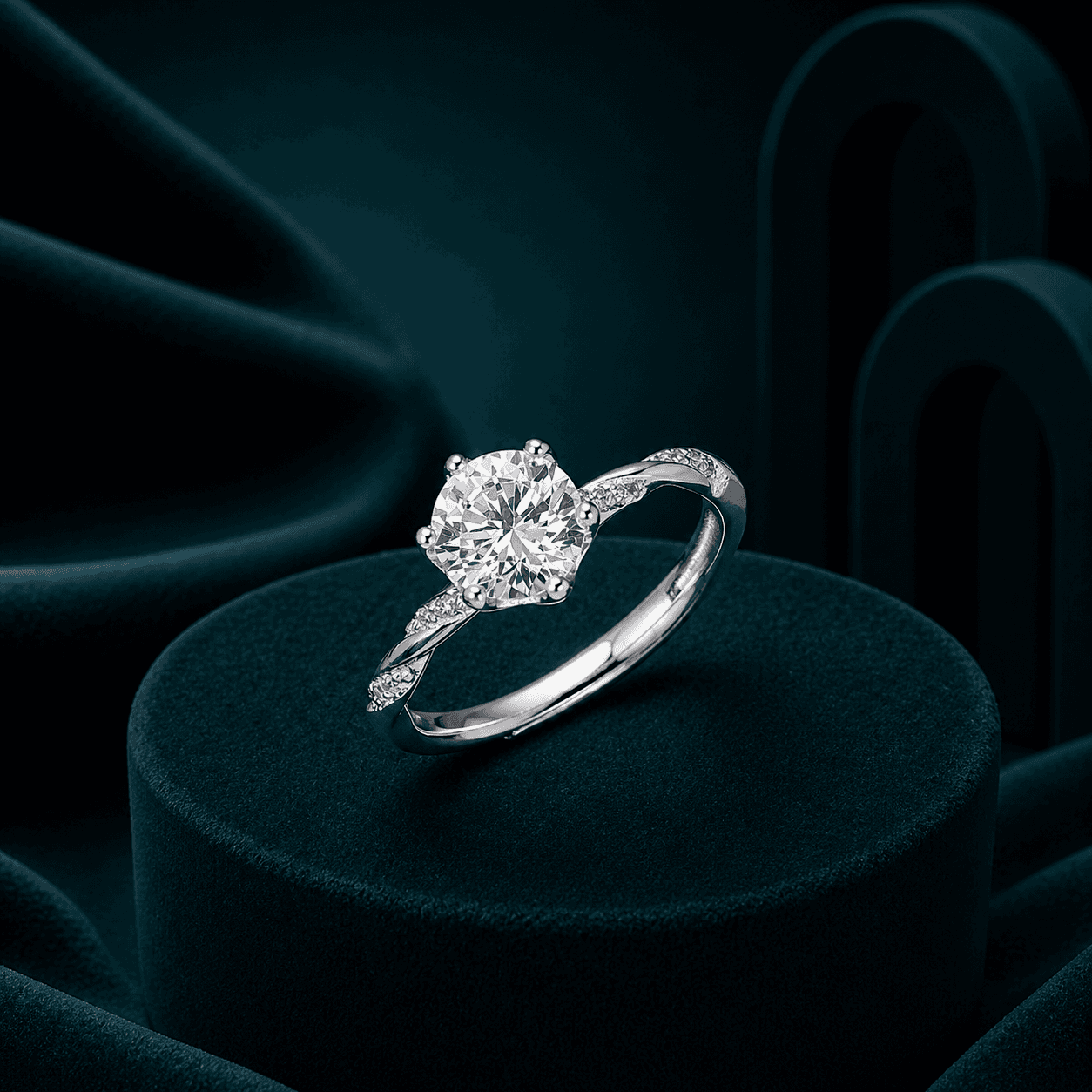 Classic Solitaire Round Cut Ring alternate view