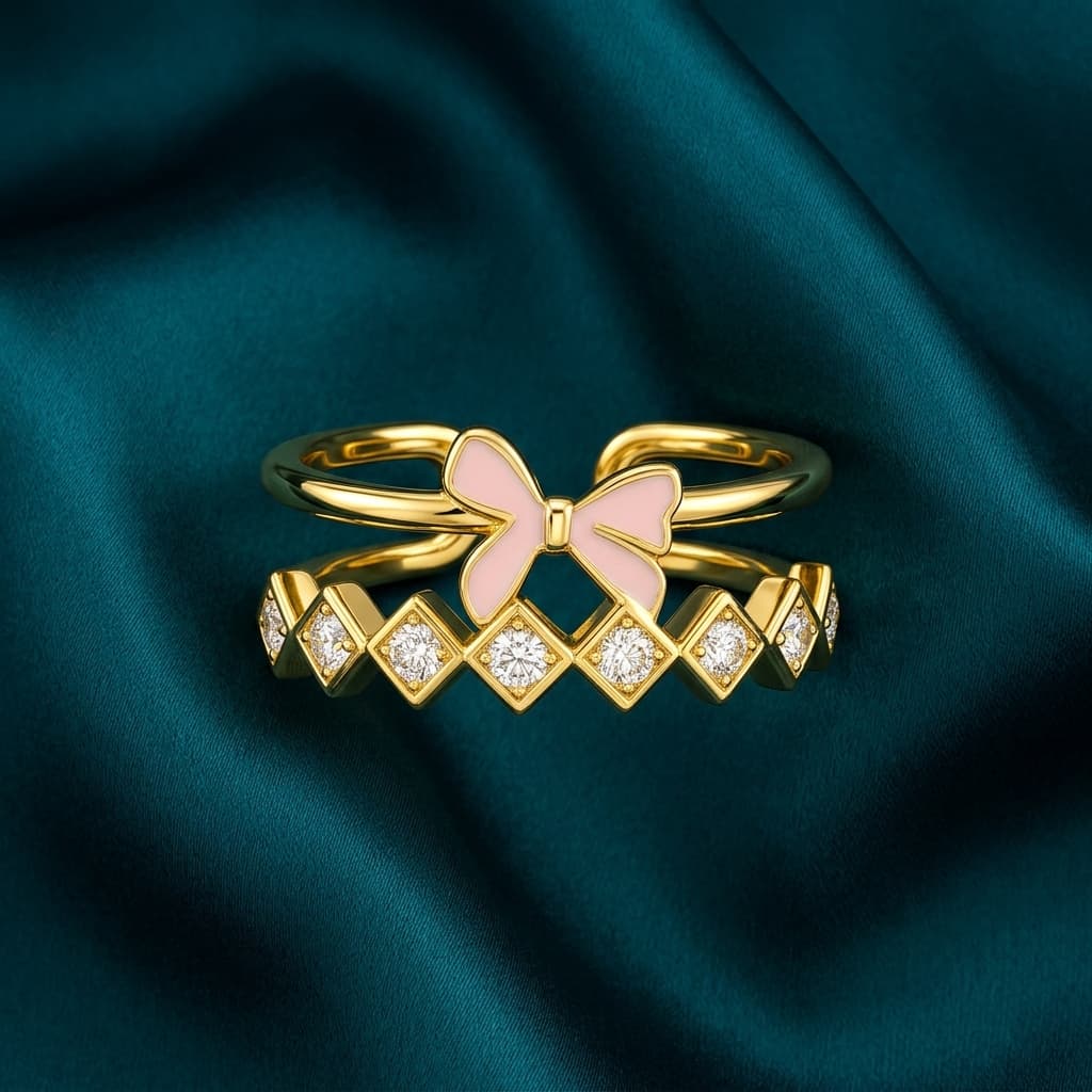 Enchanted Pink Butterfly Sparkle Ring alternate view