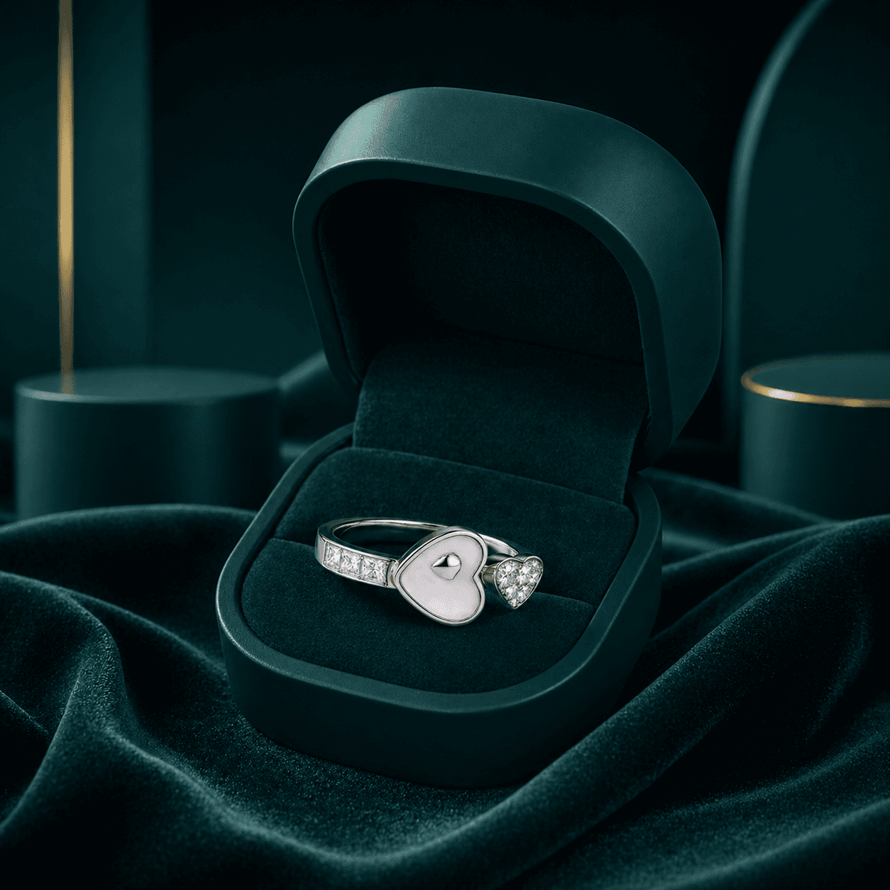 Golden Heart Silhouette Band Ring alternate view