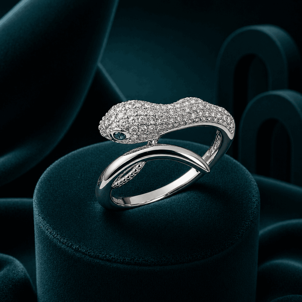 Golden Snake Curvy Statement Ring alternate view