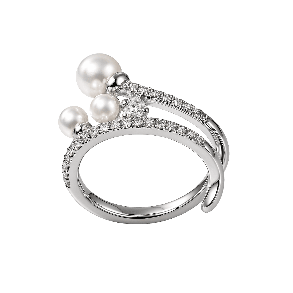 Pearl Cluster Elegance Statement Ring