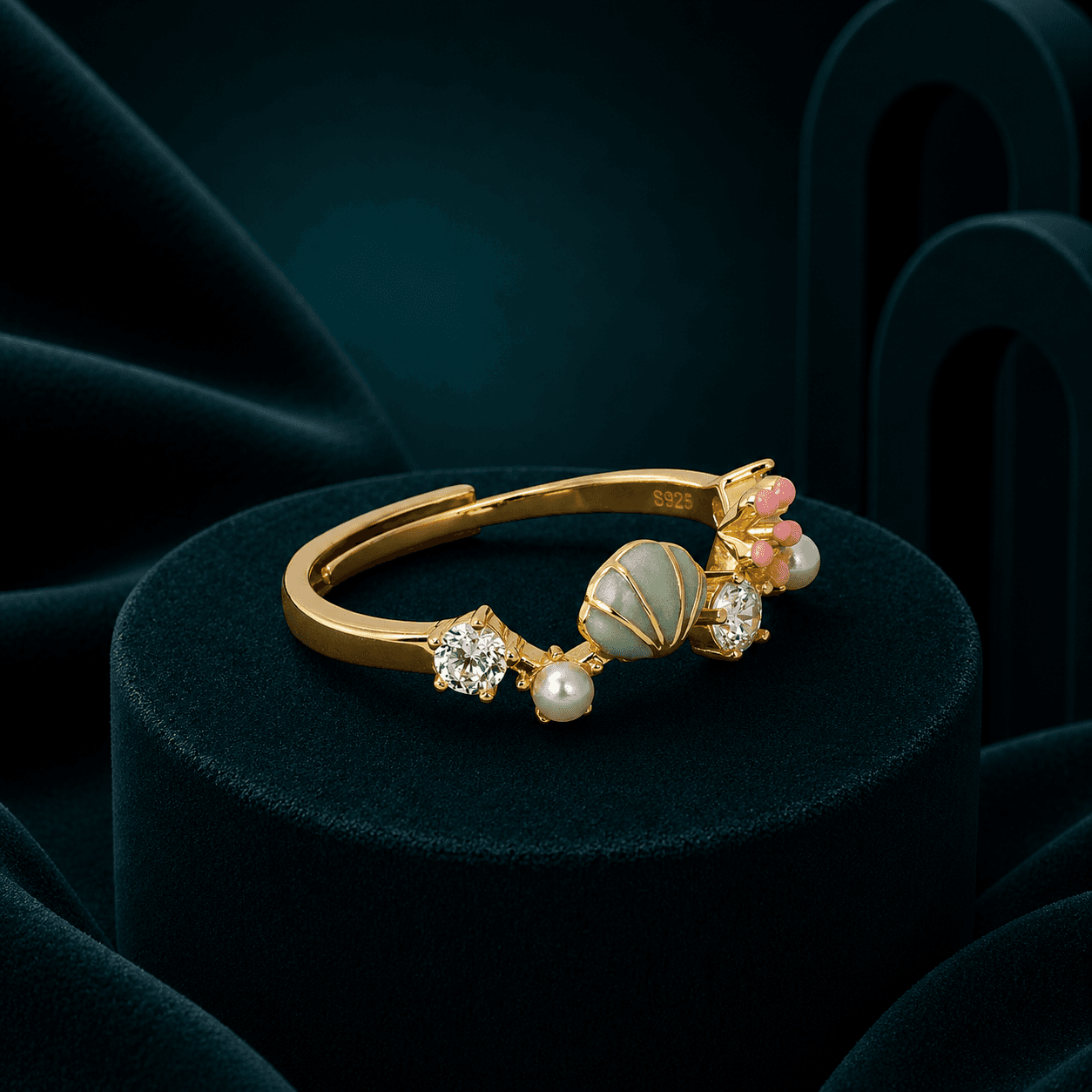 Spring Blossom Pastel Gemstone Ring alternate view