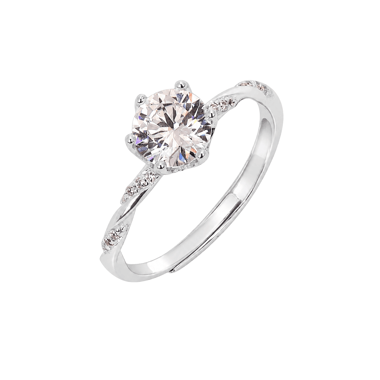 Classic Solitaire Round Cut Ring view 1