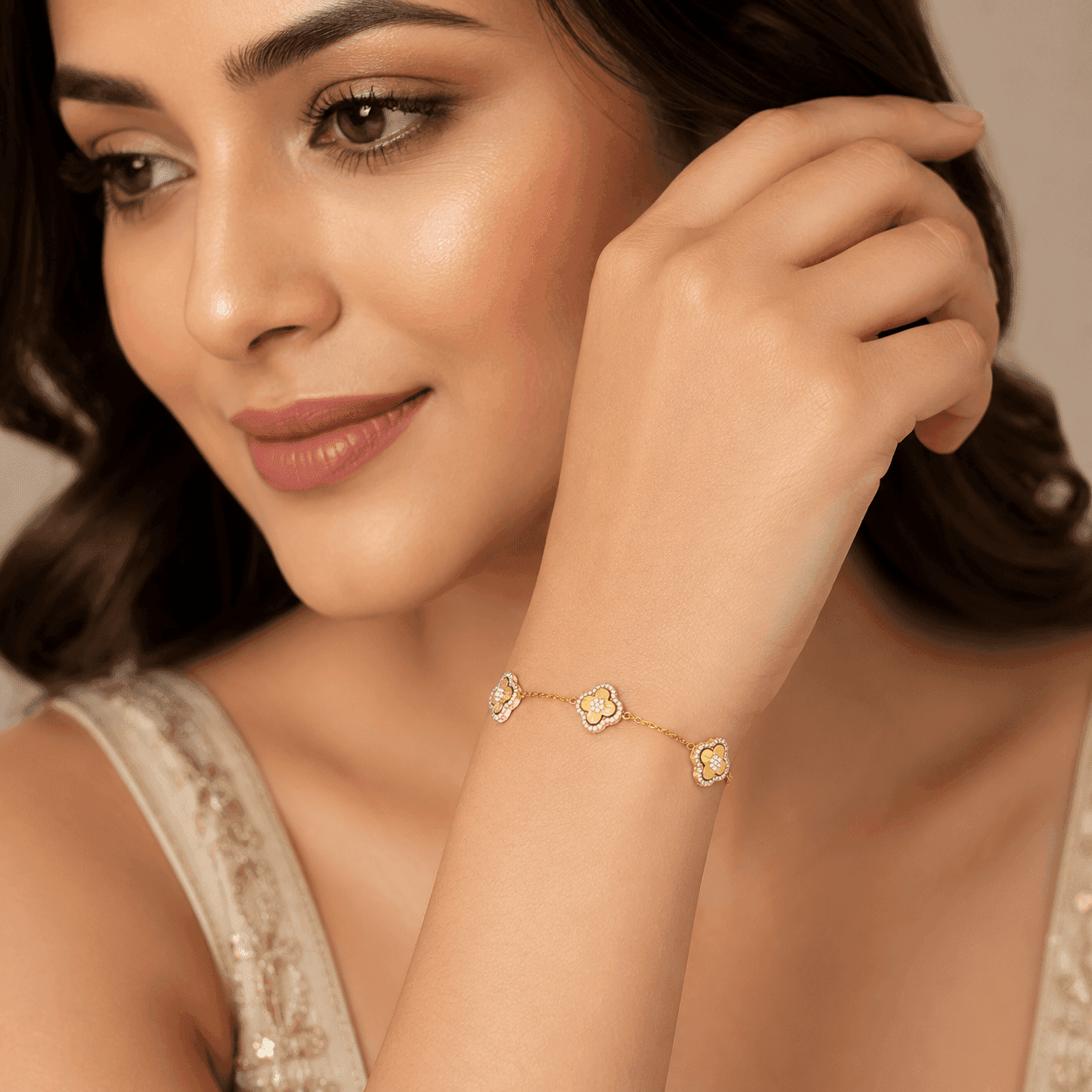 Golden Square Station Chain Bracelet