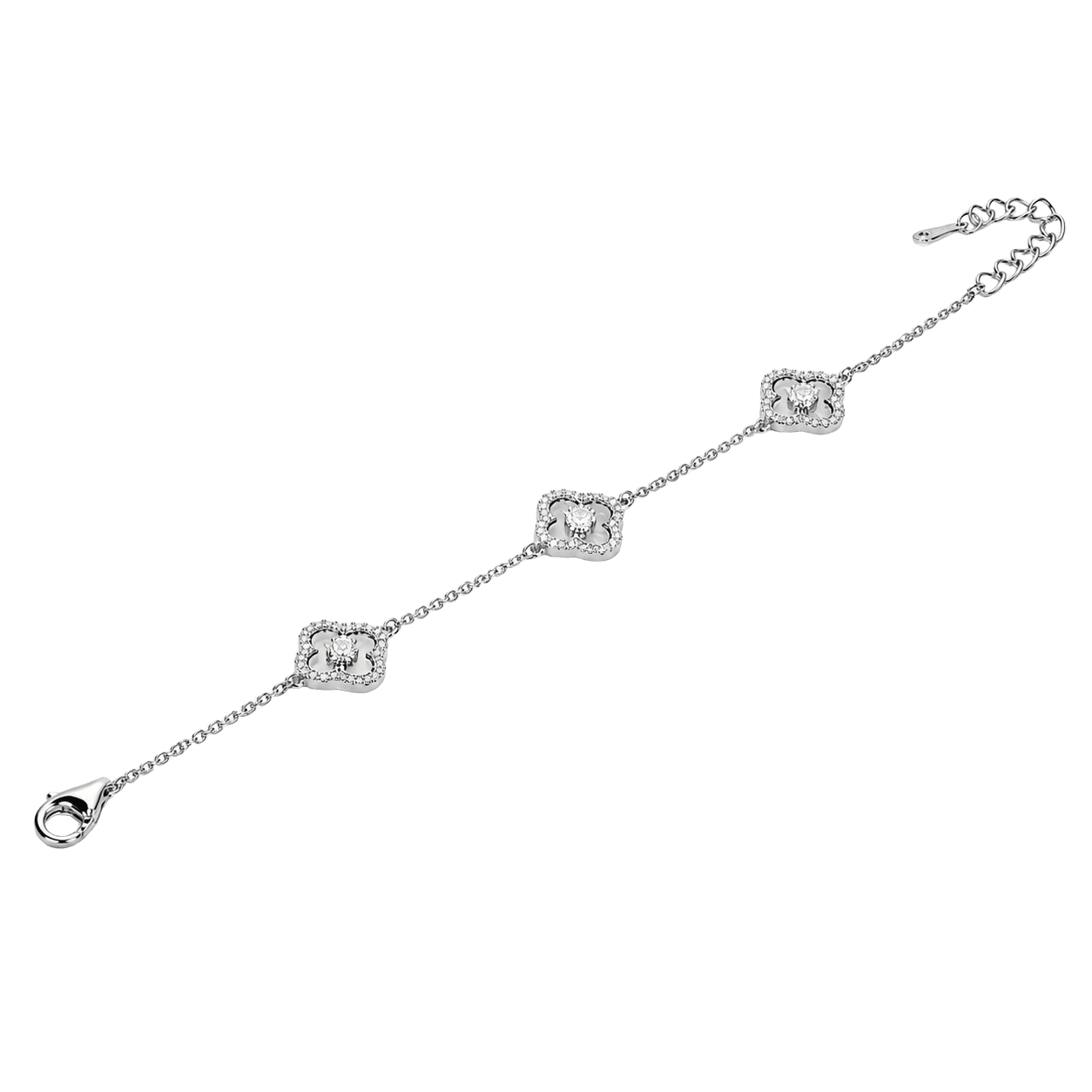 Silver Square Station Chain Bracelet
