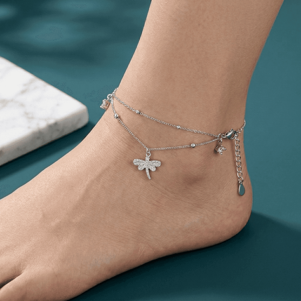 Butterfly Double Chain Anklet