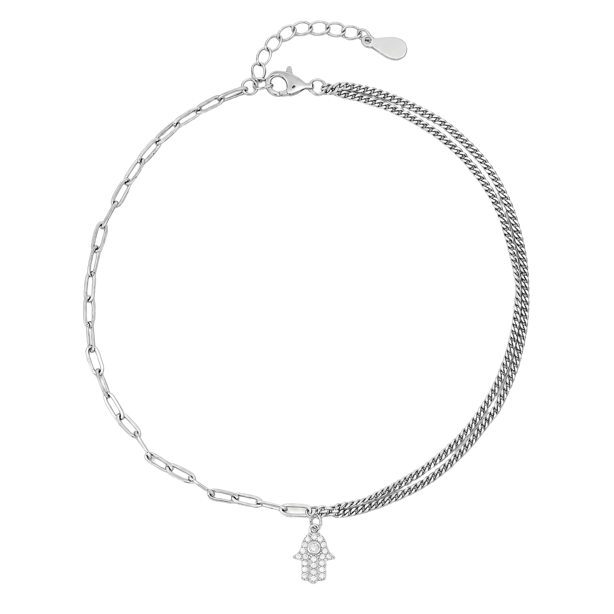 Divine Hand Paperclip Link Anklet view 1