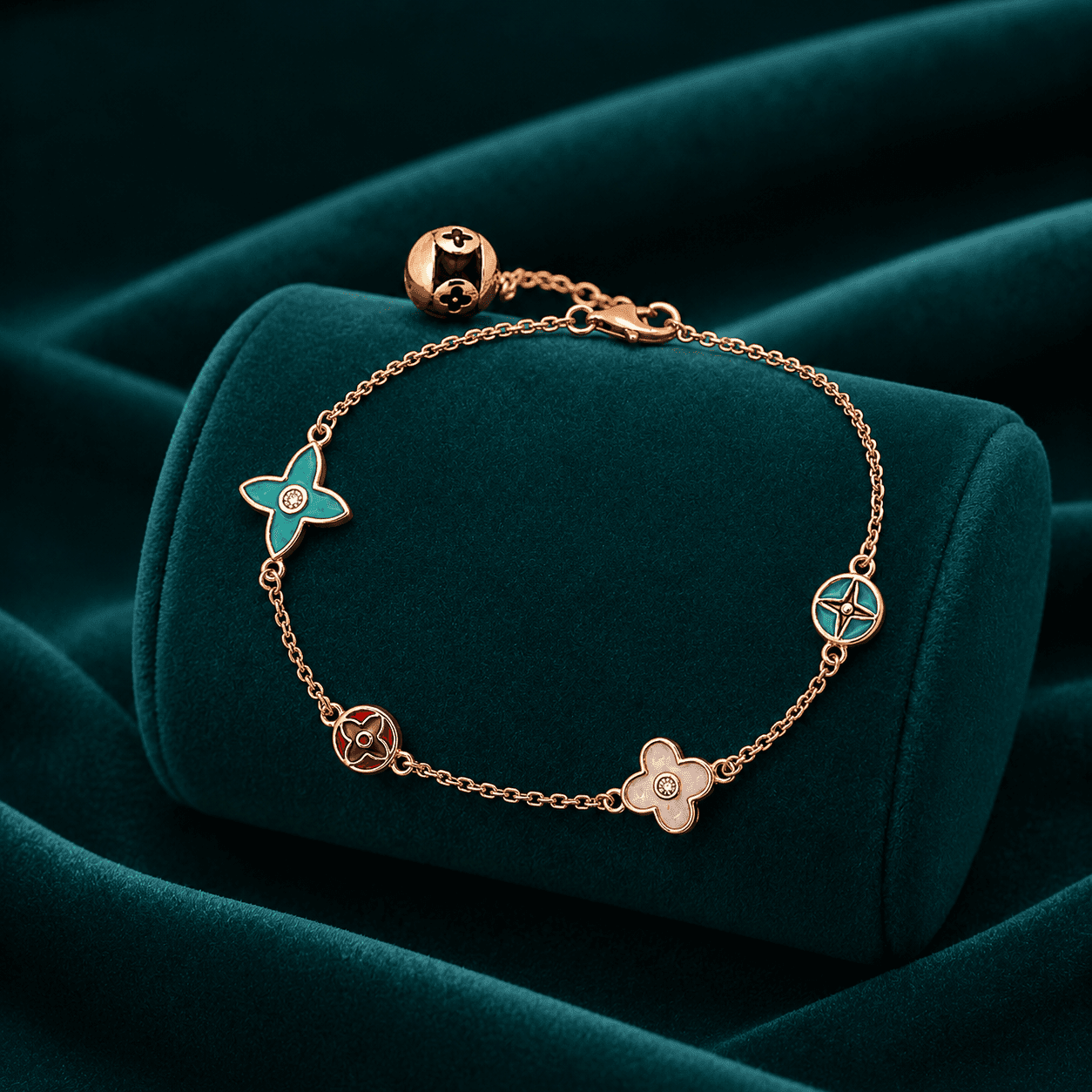 Boho Shape Rose Gold Chain Bracelet