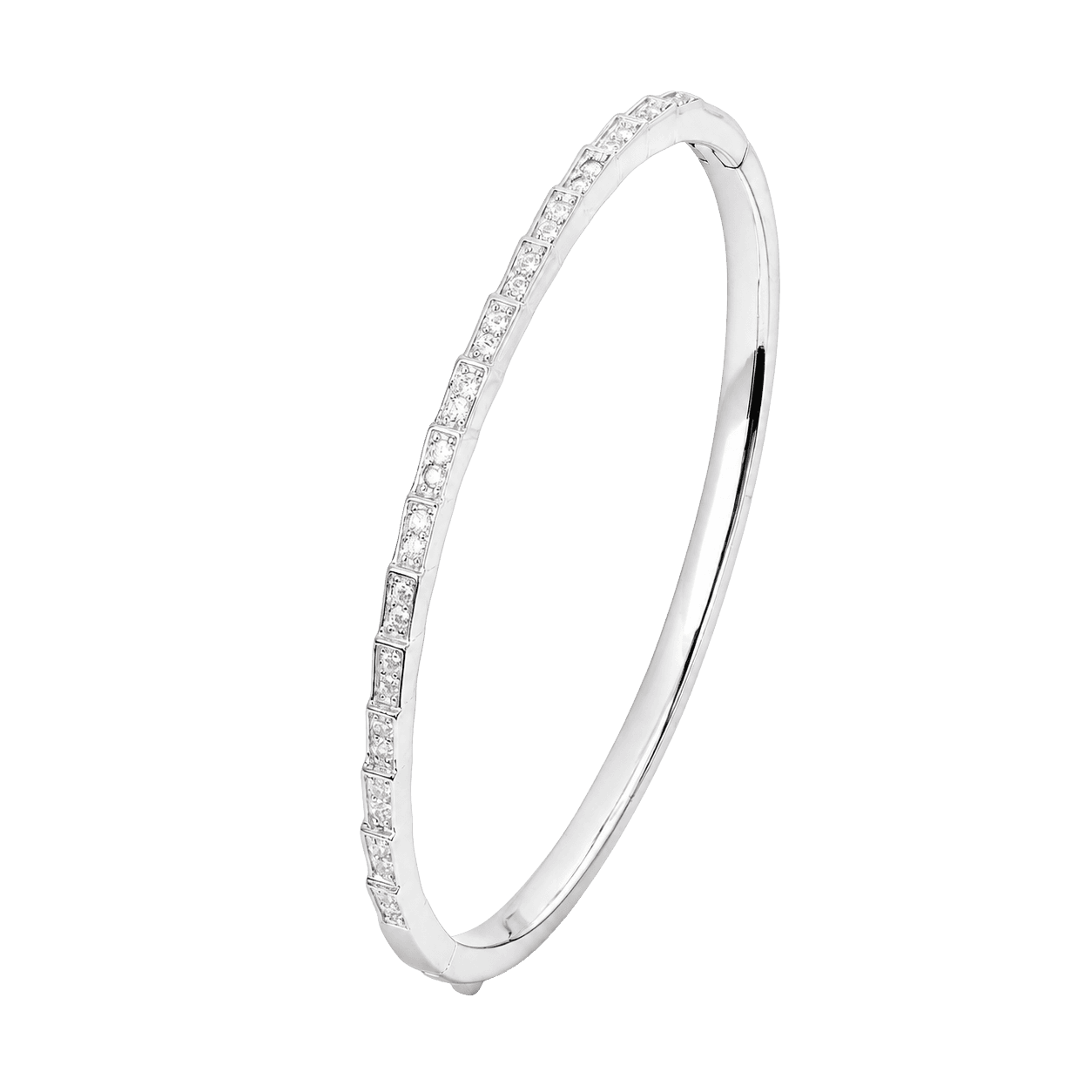 Diamond Channel Bangle Bracelet