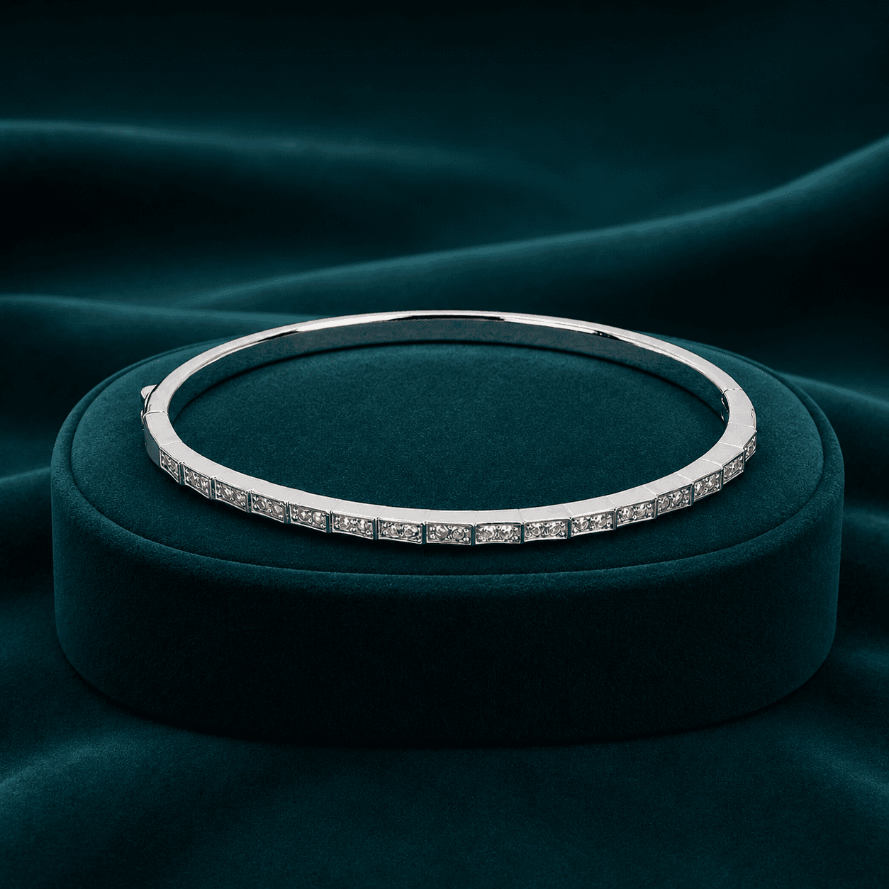 Diamond Channel Bangle Bracelet