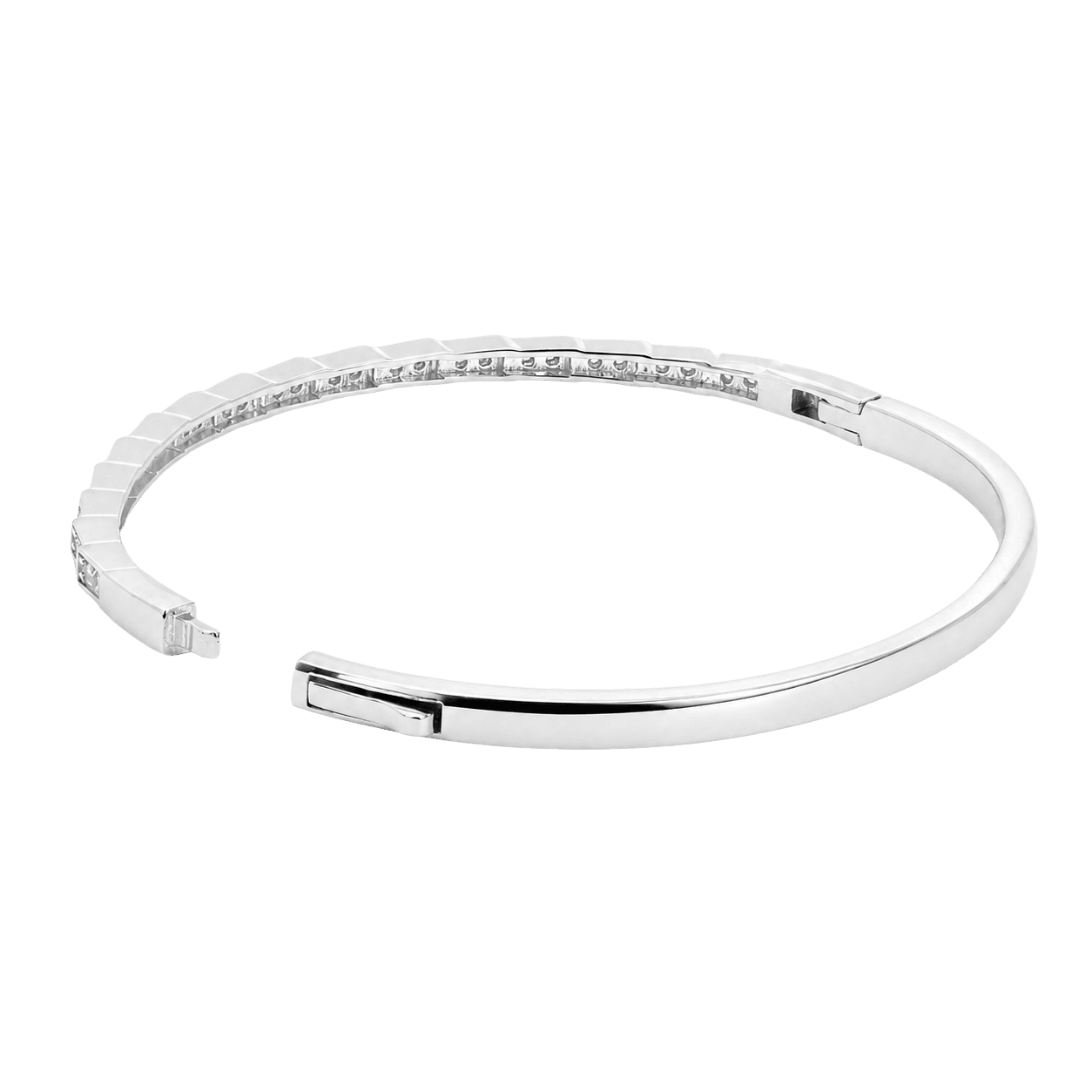 Diamond Channel Bangle Bracelet
