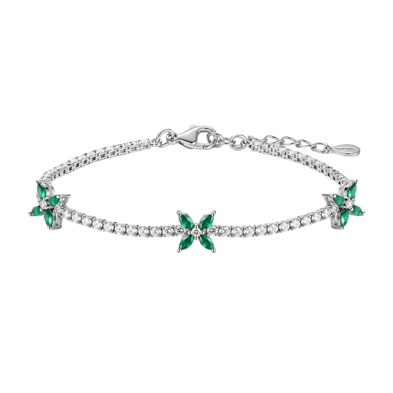 Green Stone Leaf Chain bracelet view 1