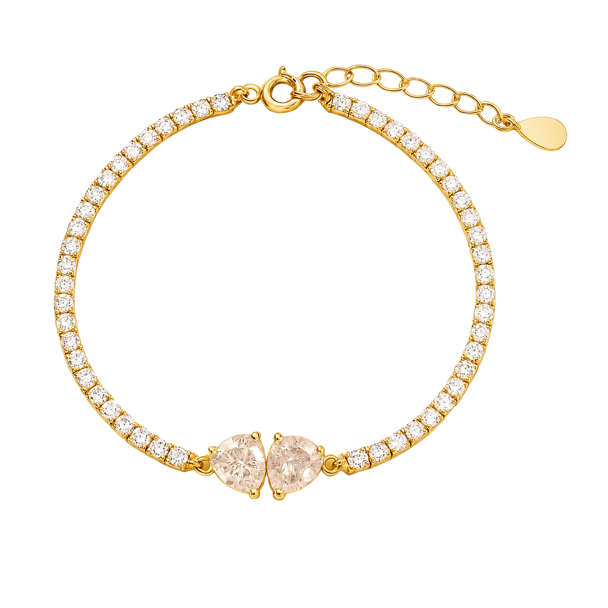 Heart Luxe CZ Chain Bracelet view 1