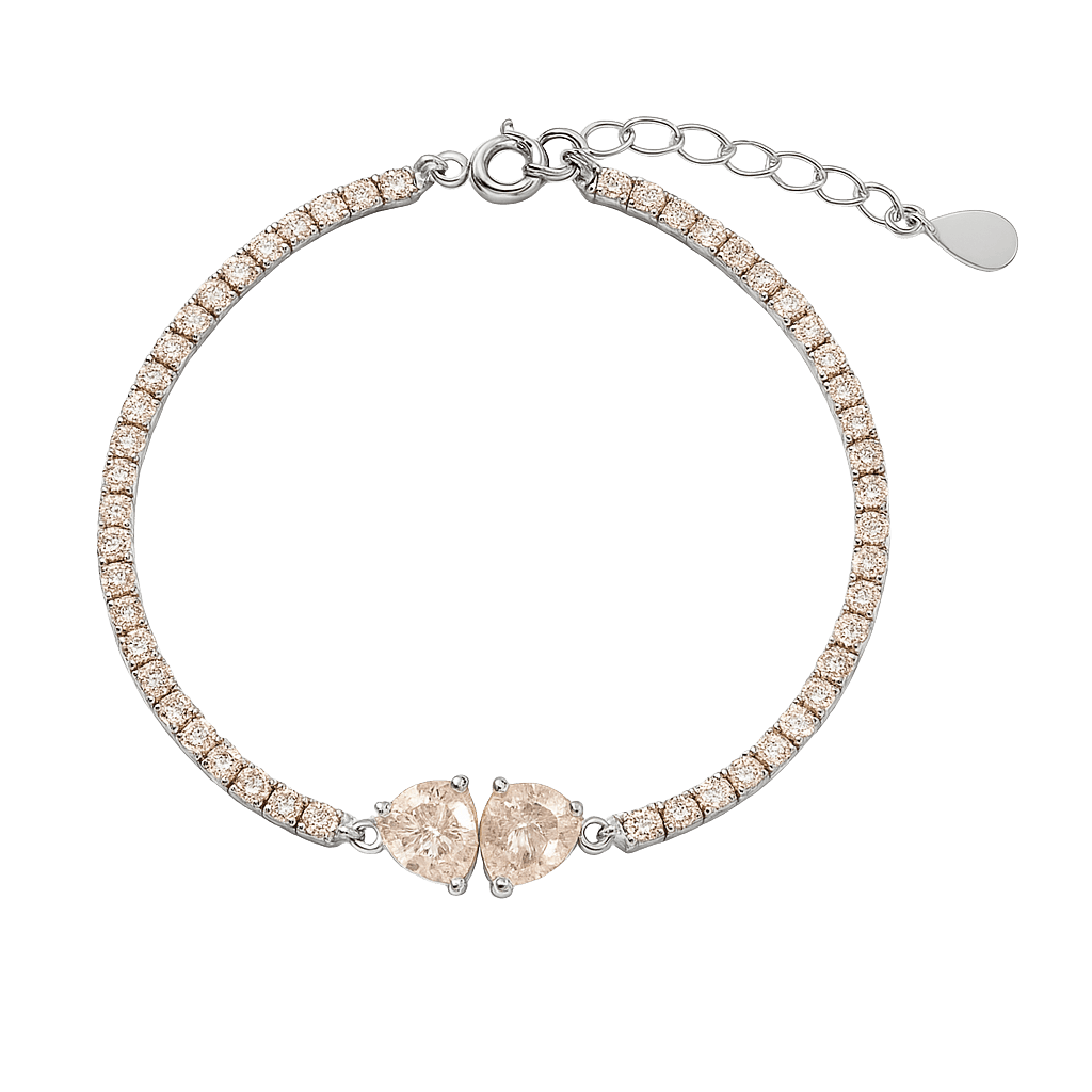 Heart Luxe CZ Chain Bracelet