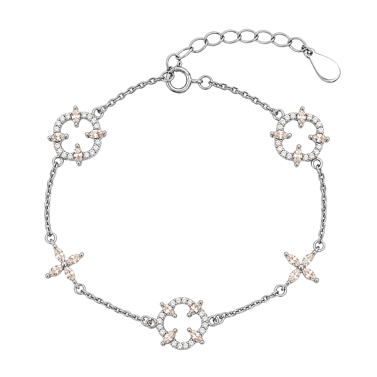 Lucky Clover Charm Chain Bracelet view 1