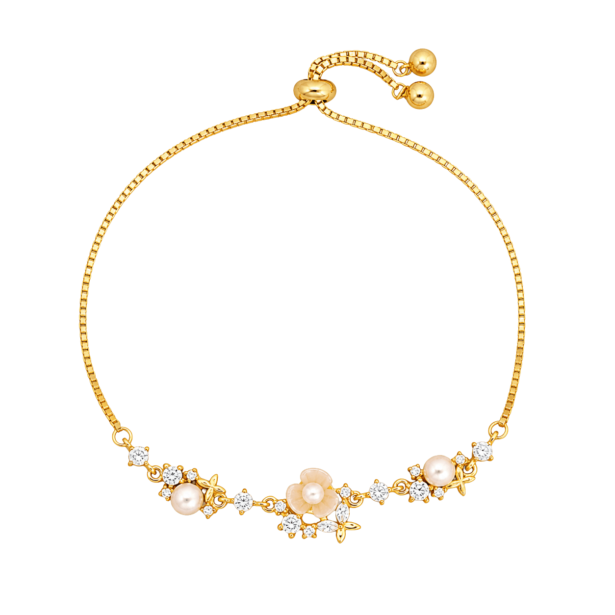 Lustrous Flora Chain Bracelet