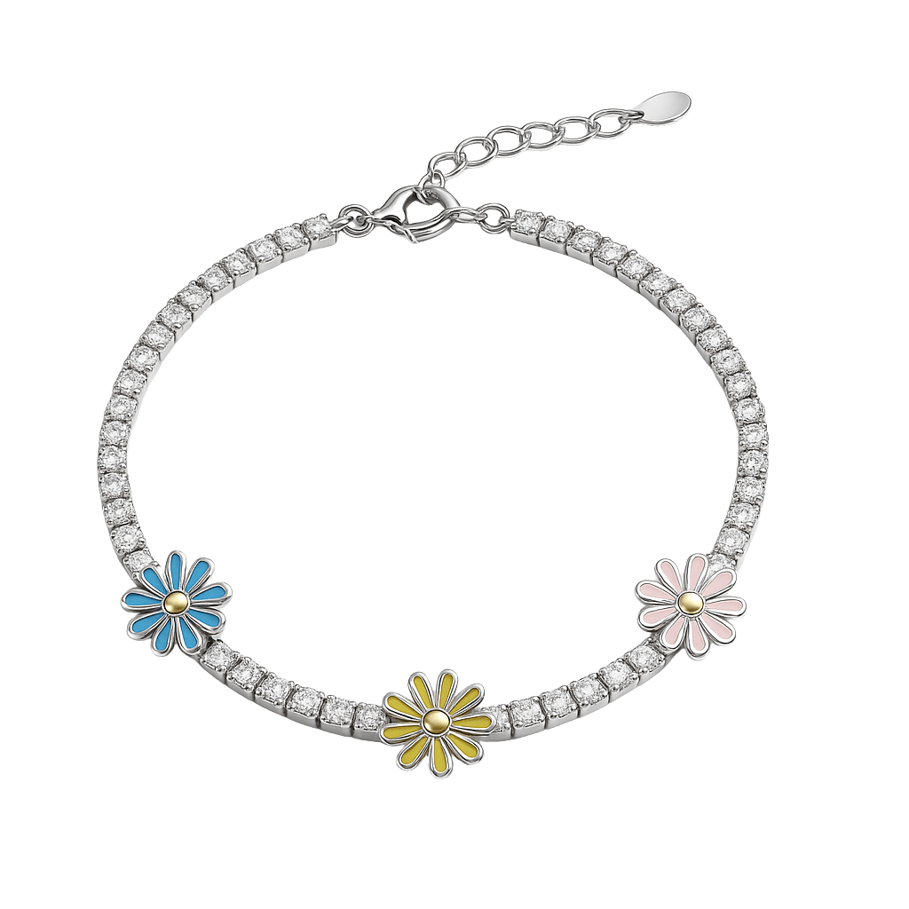 Multicolor Flower Chain Bracelet view 1