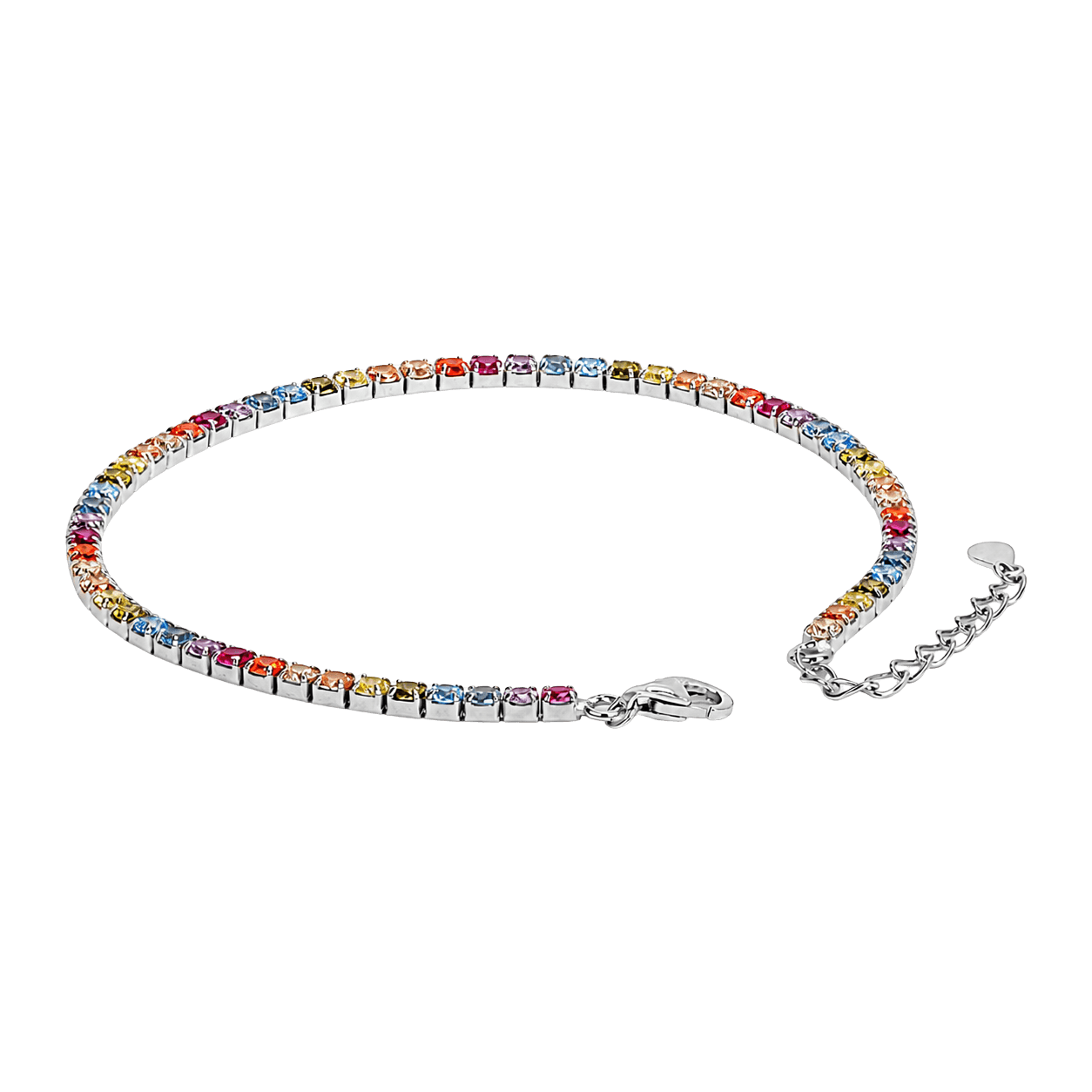 Multicolor Gemstone Silver Bracelet