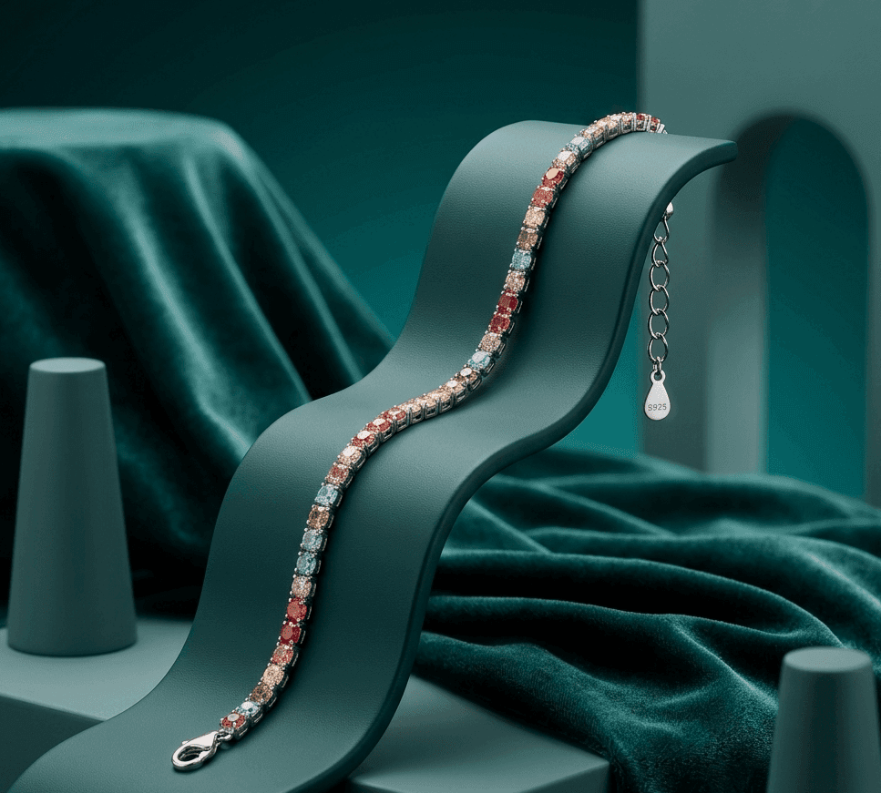 Multicolor Gemstone Silver Bracelet