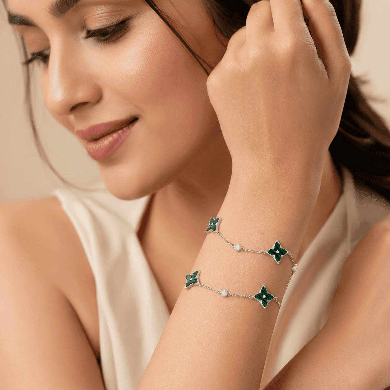 Nova Green Star Chain Bracelet