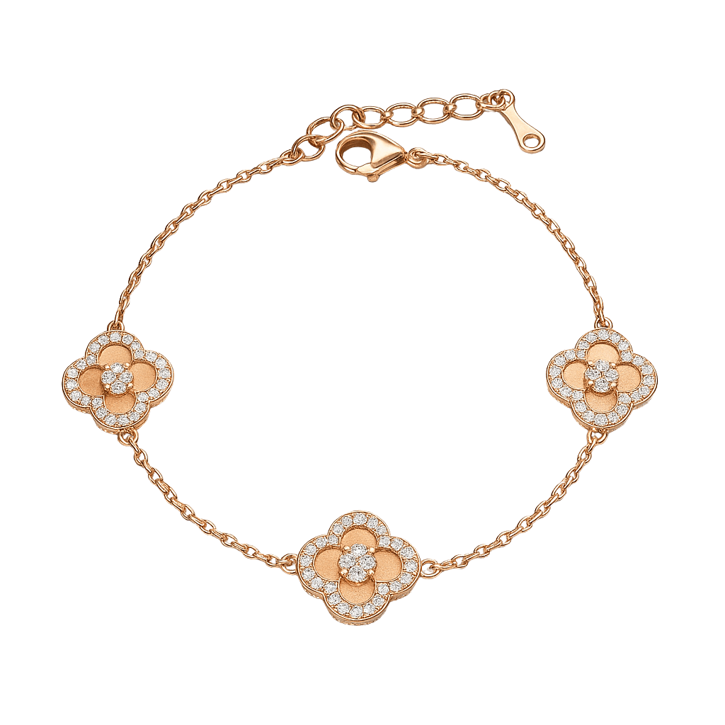 Rosegold Square Station Chain Bracelet view 1