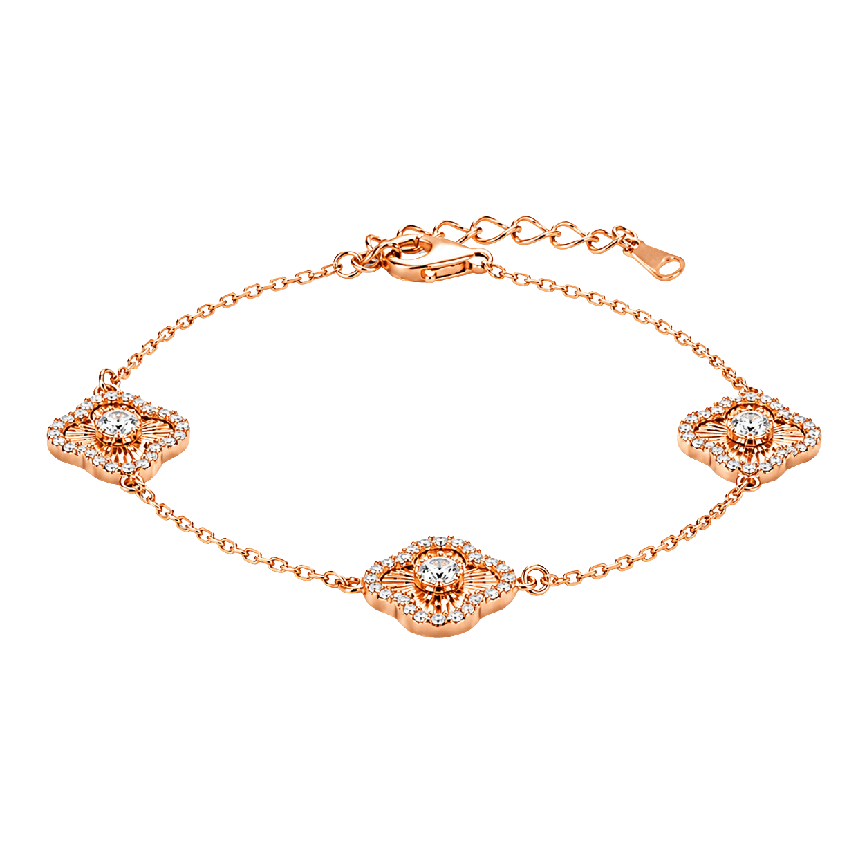 Rosegold Square Station Chain Bracelet alternate view