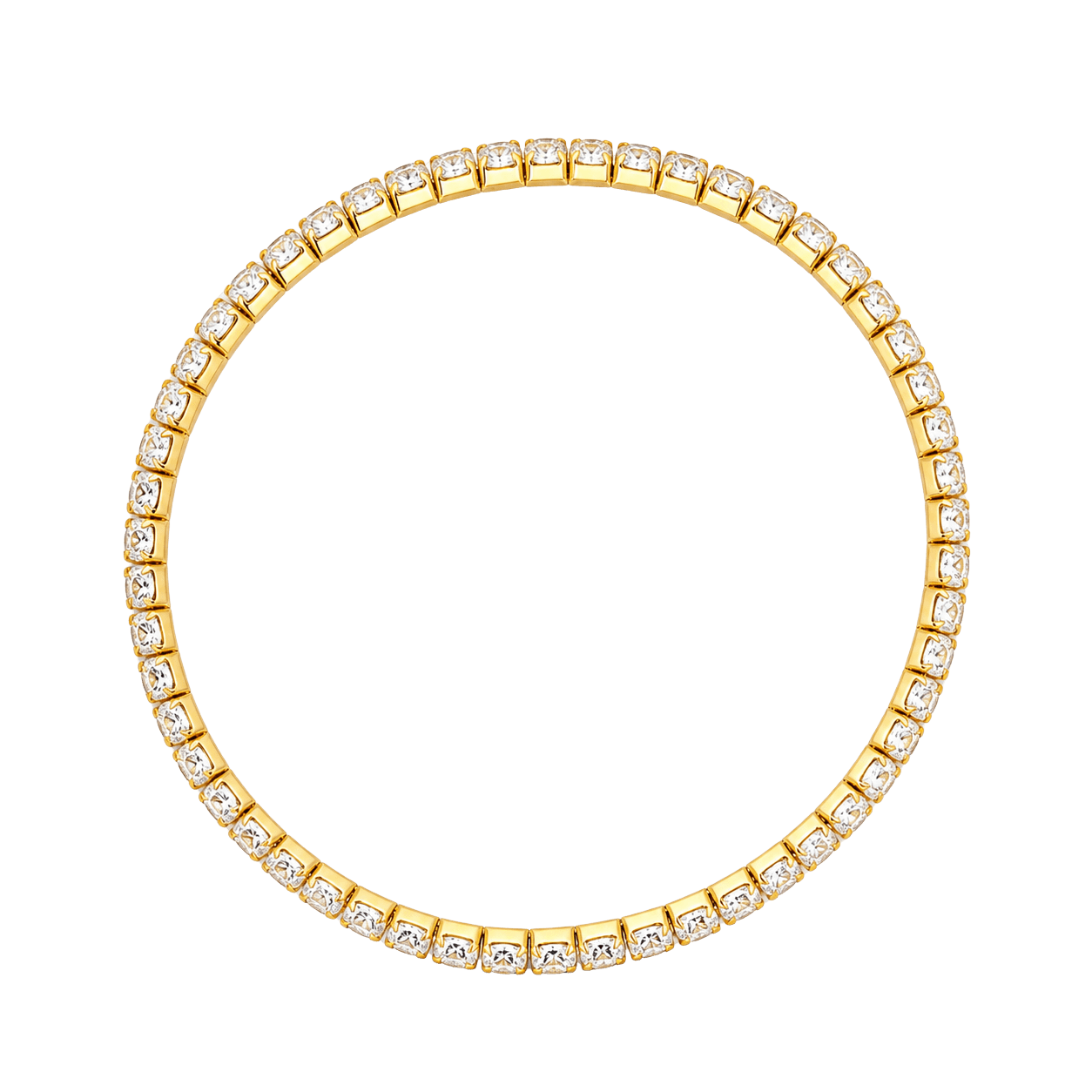 Solitaire CZ Elastic Silver Bracelet