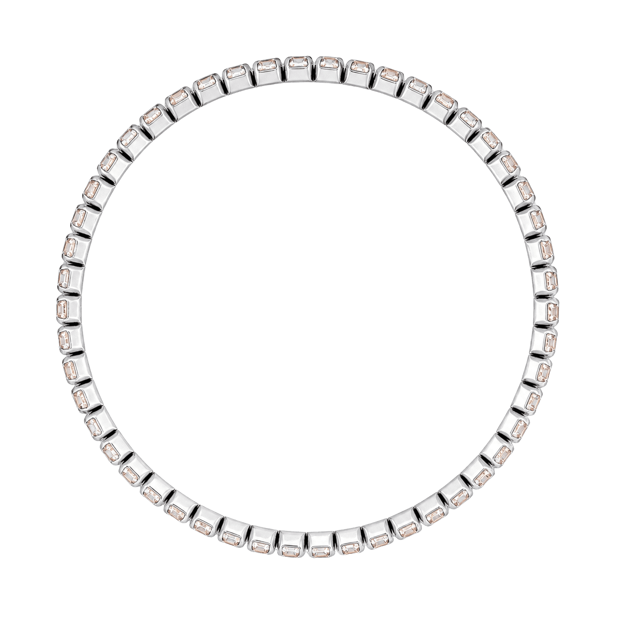 Solitaire CZ Elastic Silver Bracelet