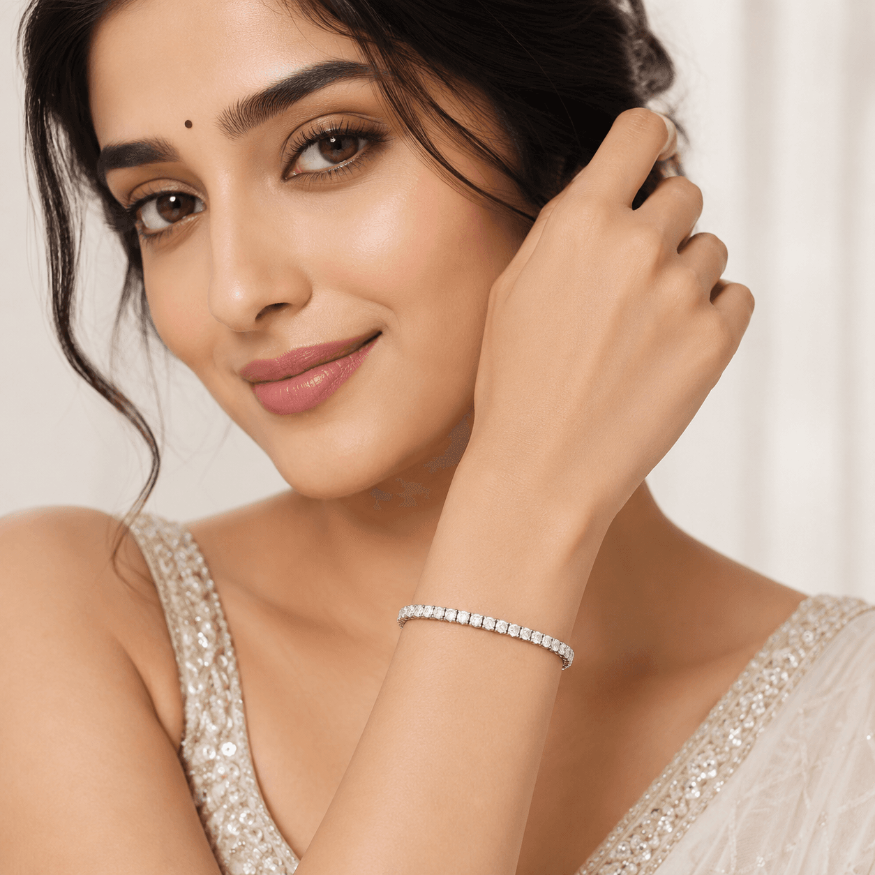 Sparkling Crystal CZ Line Bracelet