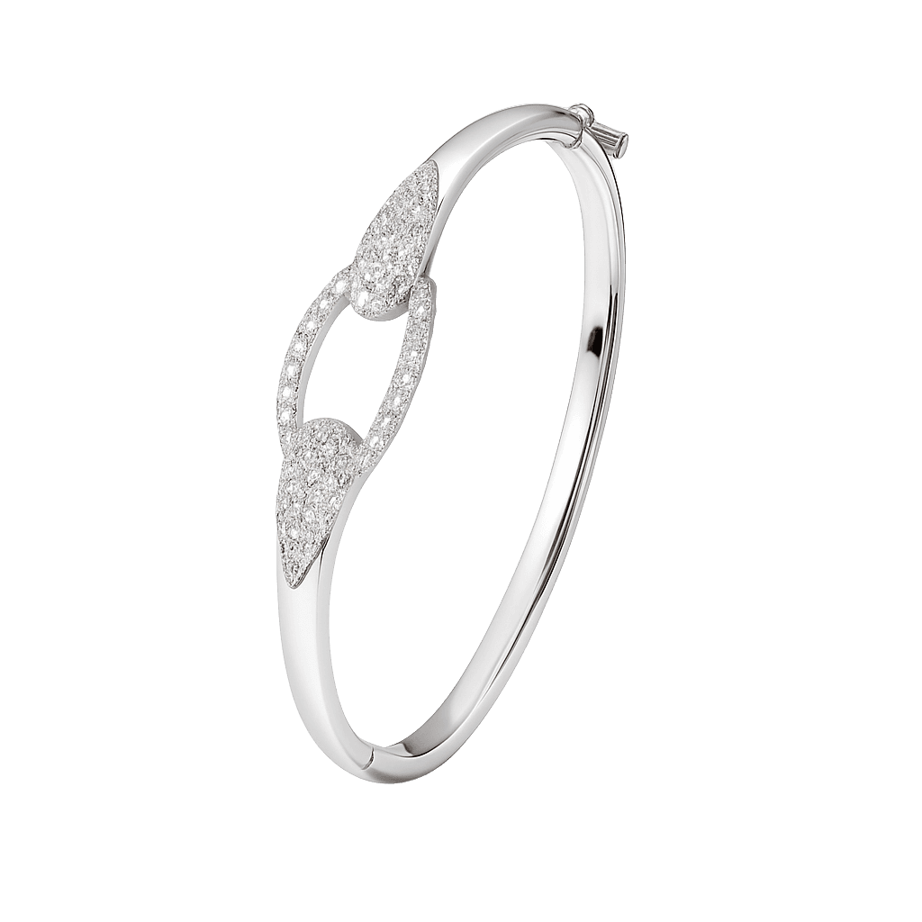 Sparkling Oval Connector Bangle Bracelet