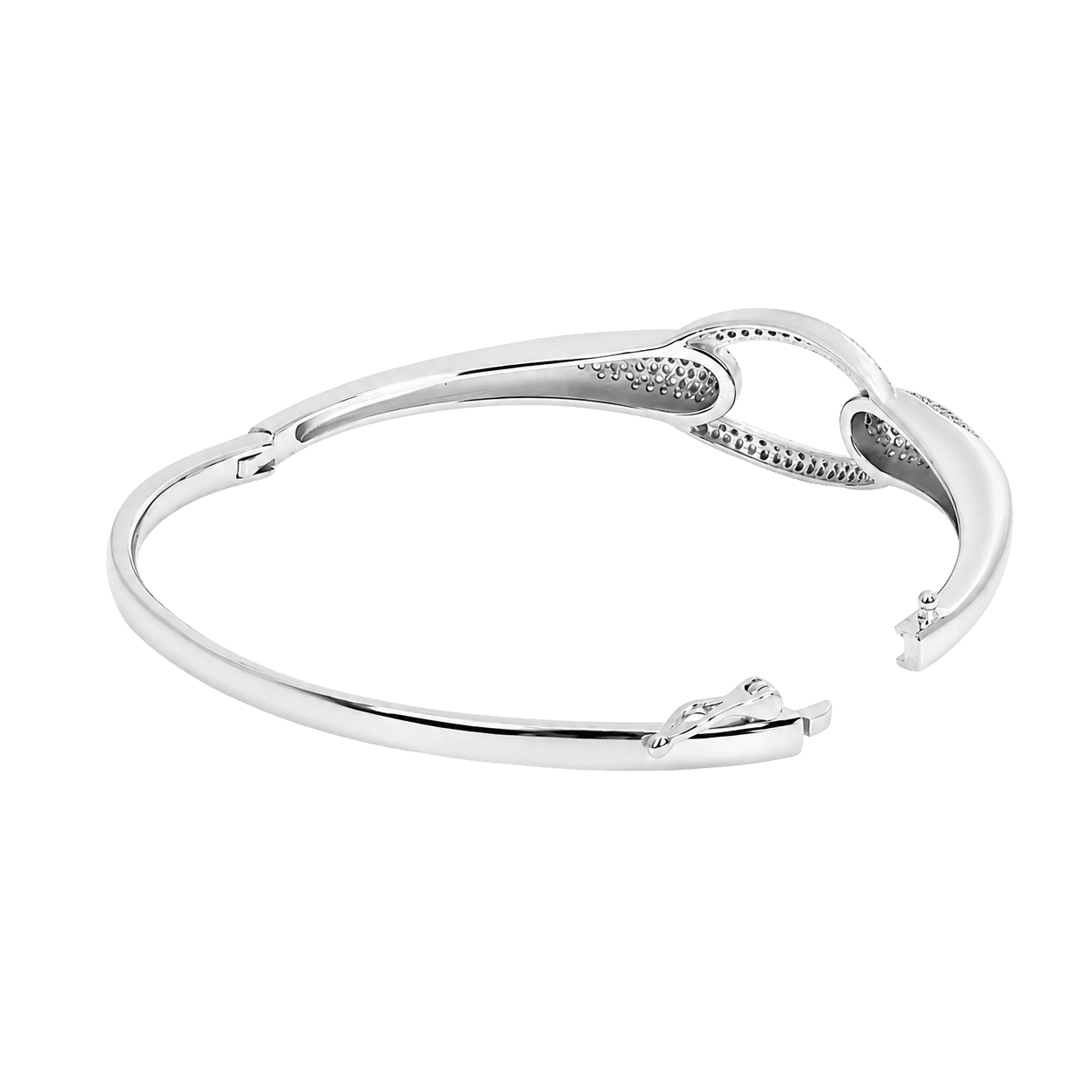 Sparkling Oval Connector Bangle Bracelet