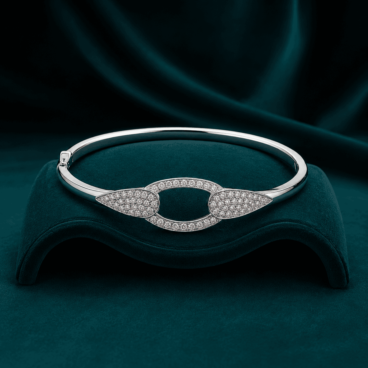 Sparkling Oval Connector Bangle Bracelet alternate view