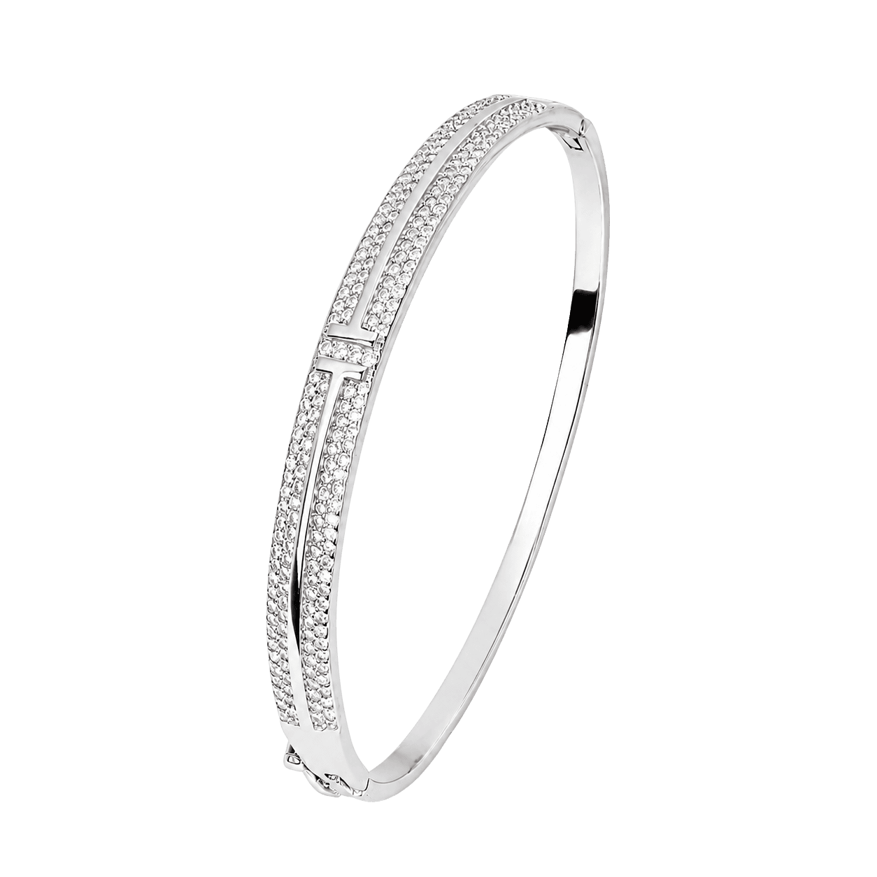 Split Shank Diamond Bangle Bracelet