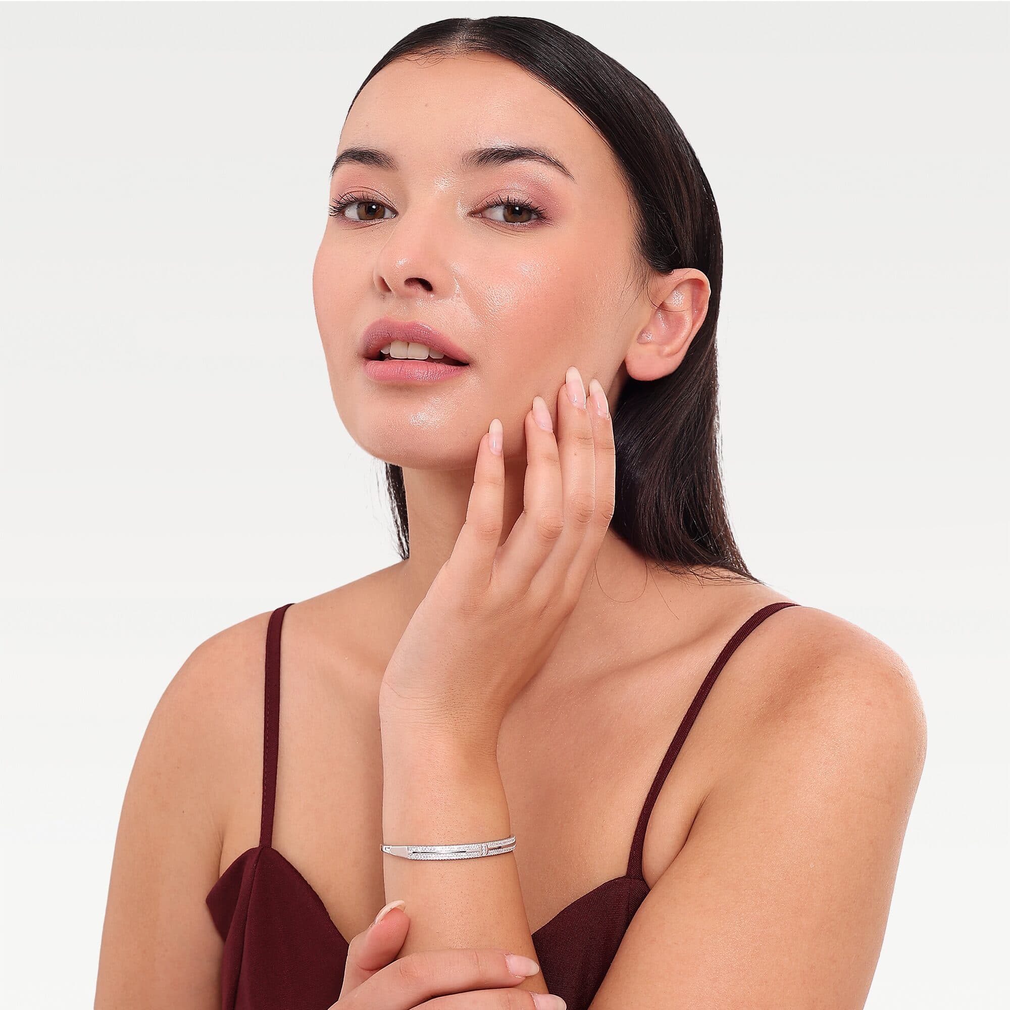 Split Shank Diamond Bangle Bracelet