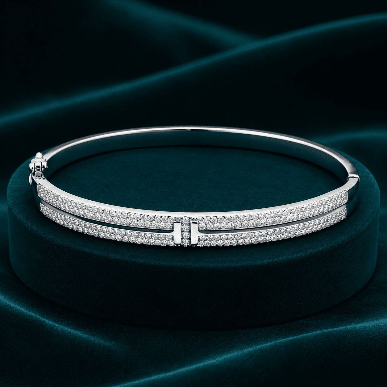 Split Shank Diamond Bangle Bracelet alternate view