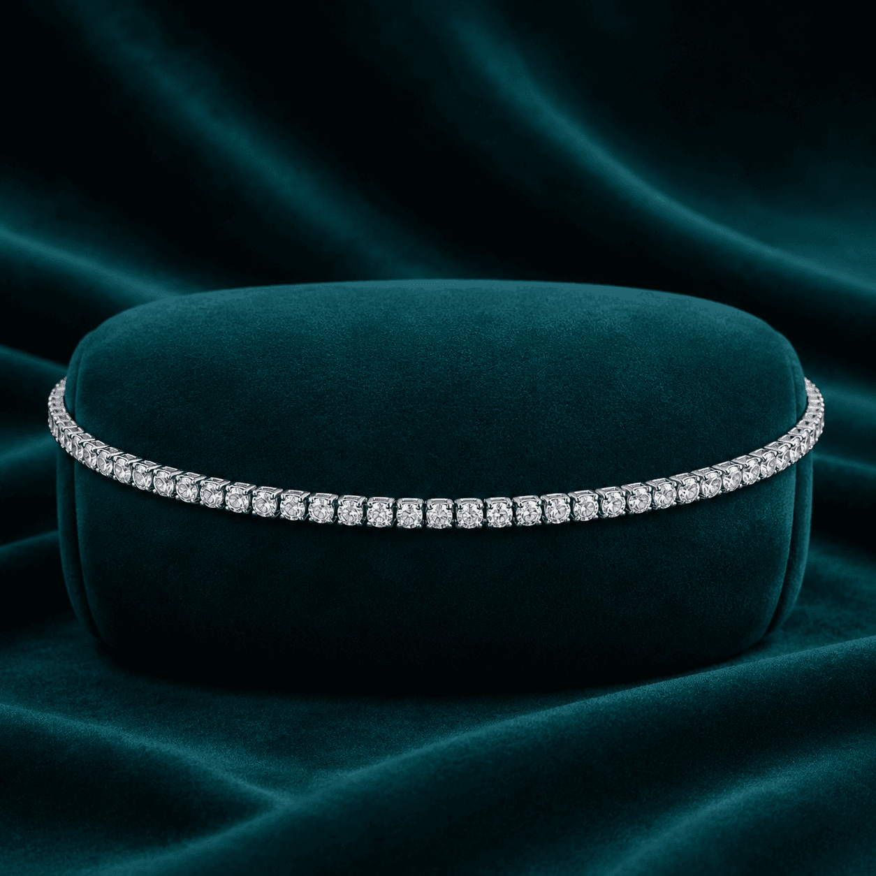 Twikling Solitaire CZ Elastic Silver Bracelet alternate view