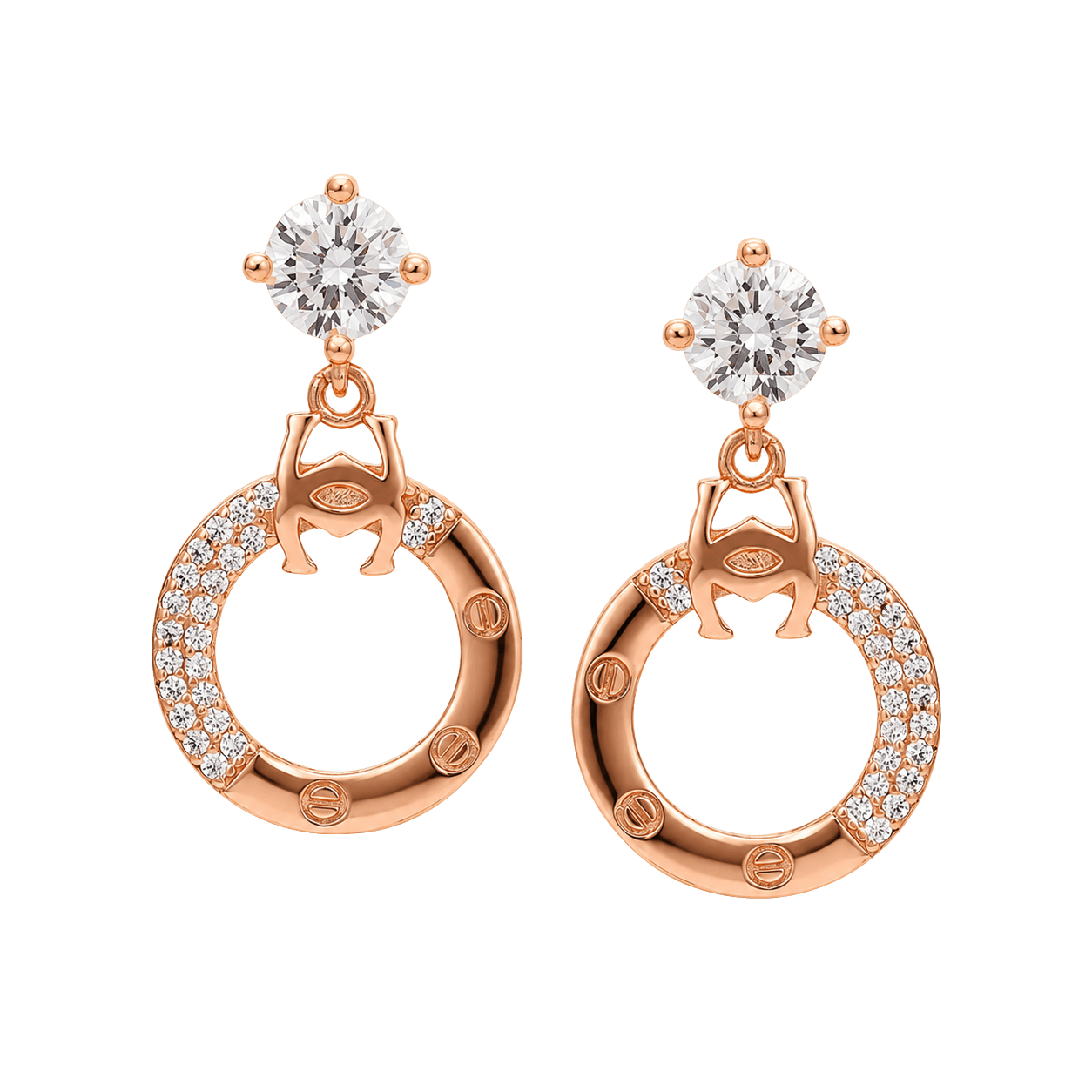 Aquamarine Crystal Halo Drop Earrings