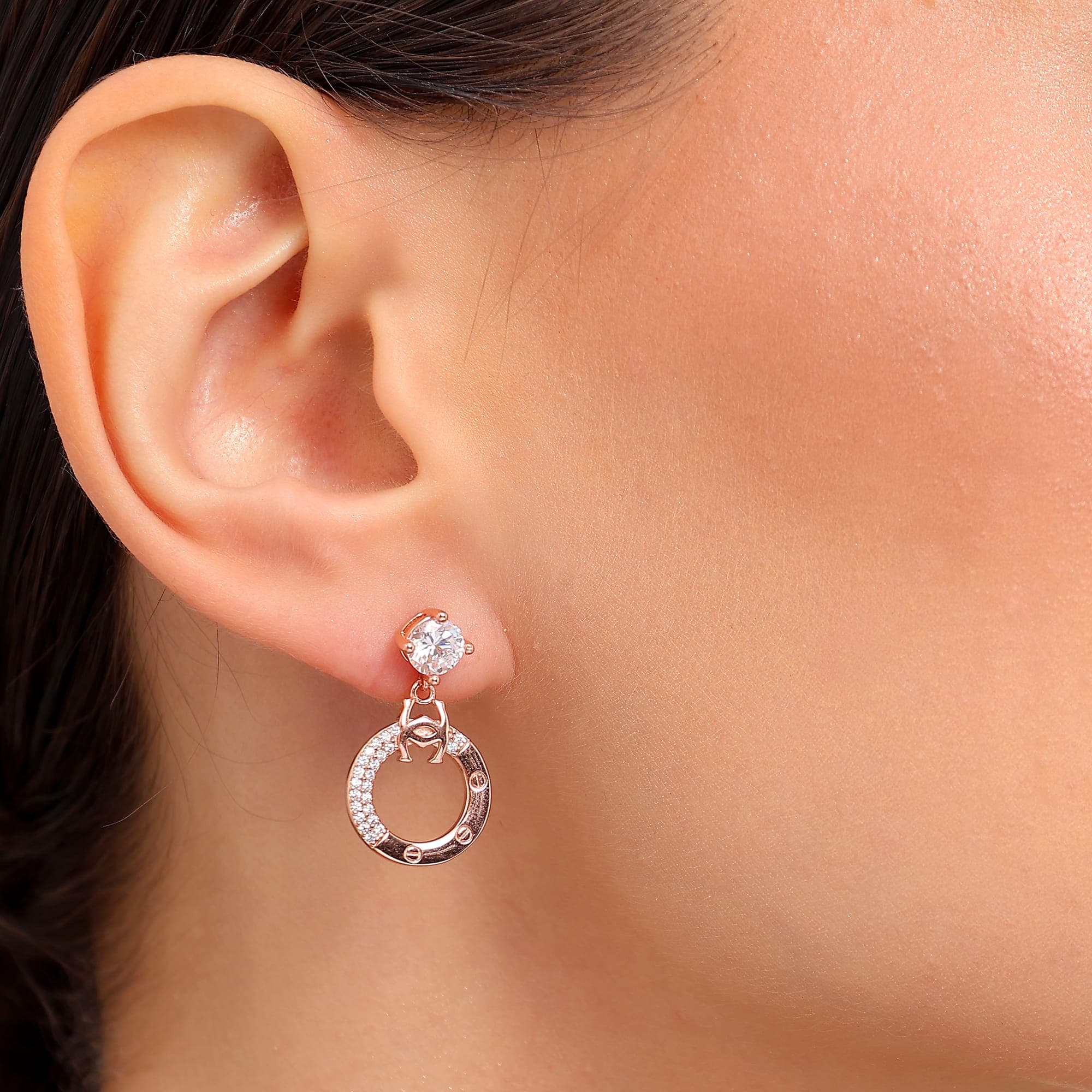 Aquamarine Crystal Halo Drop Earrings alternate view