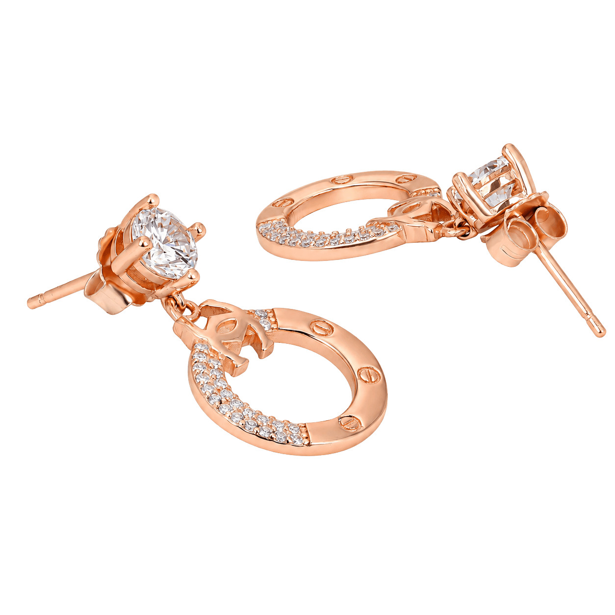 Aquamarine Crystal Halo Drop Earrings