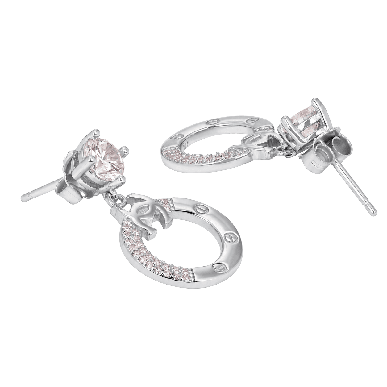 Aquamarine Crystal Halo Drop Earrings