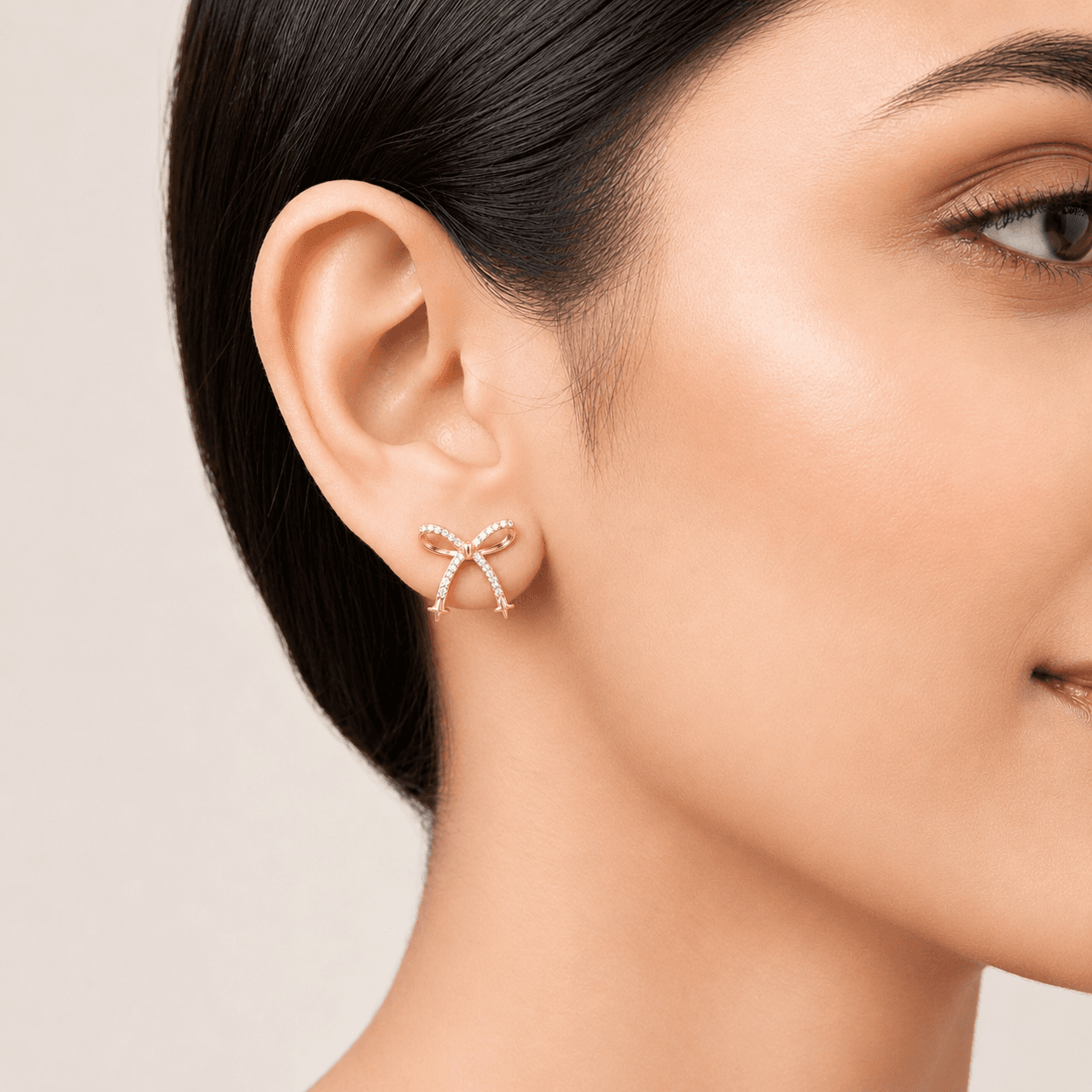 Aura Gold Bow Earrings