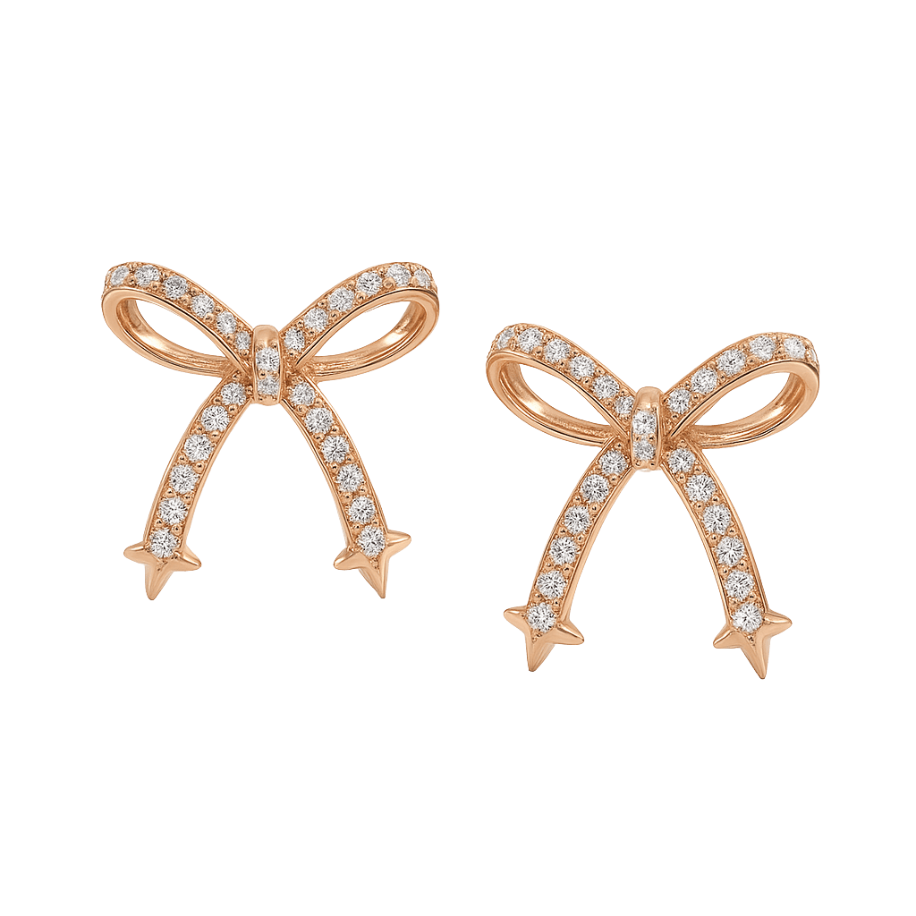 Aura Rosegold Bow Earrings