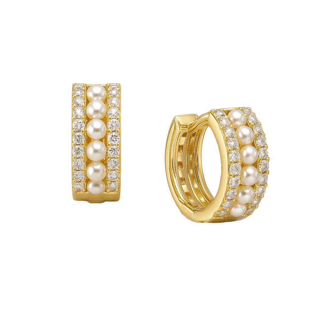 Classic Baguette Row Hoops Earring