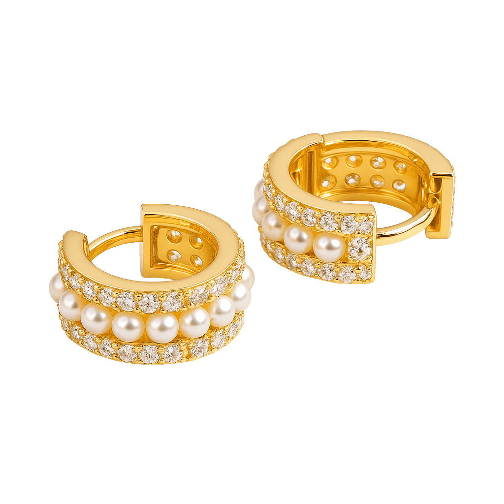Classic Baguette Row Hoops Earring