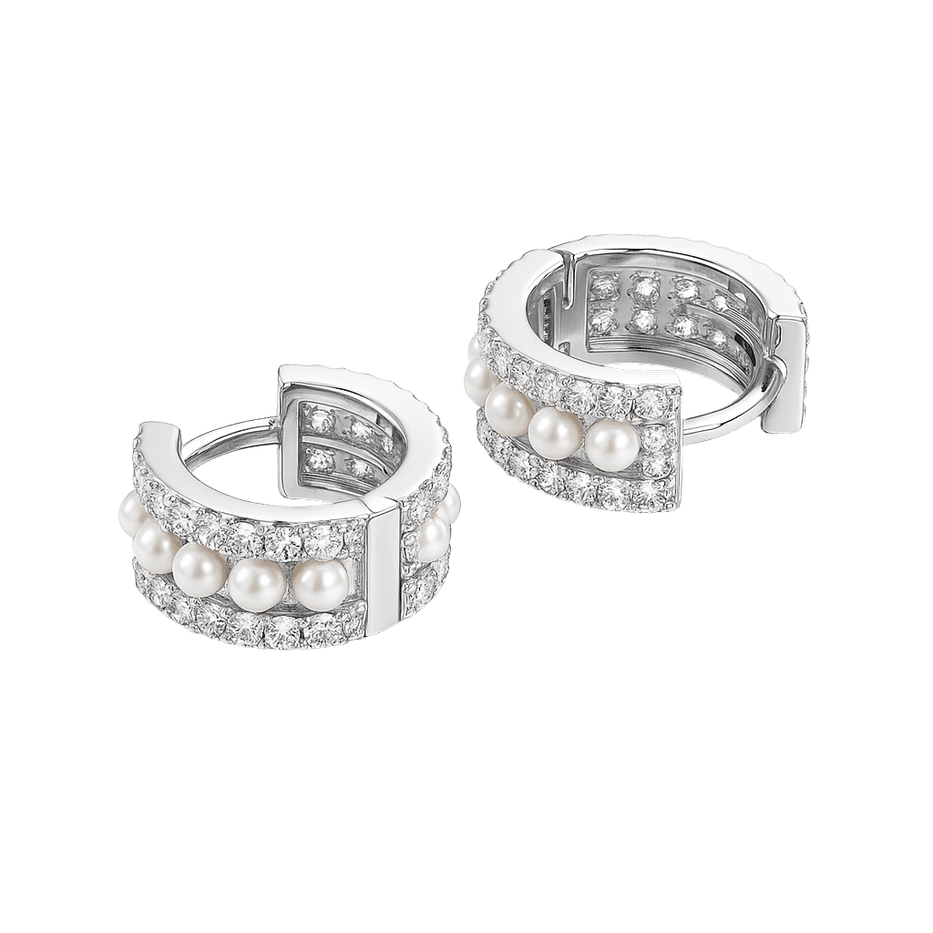 Classic Baguette Row Hoops Earring