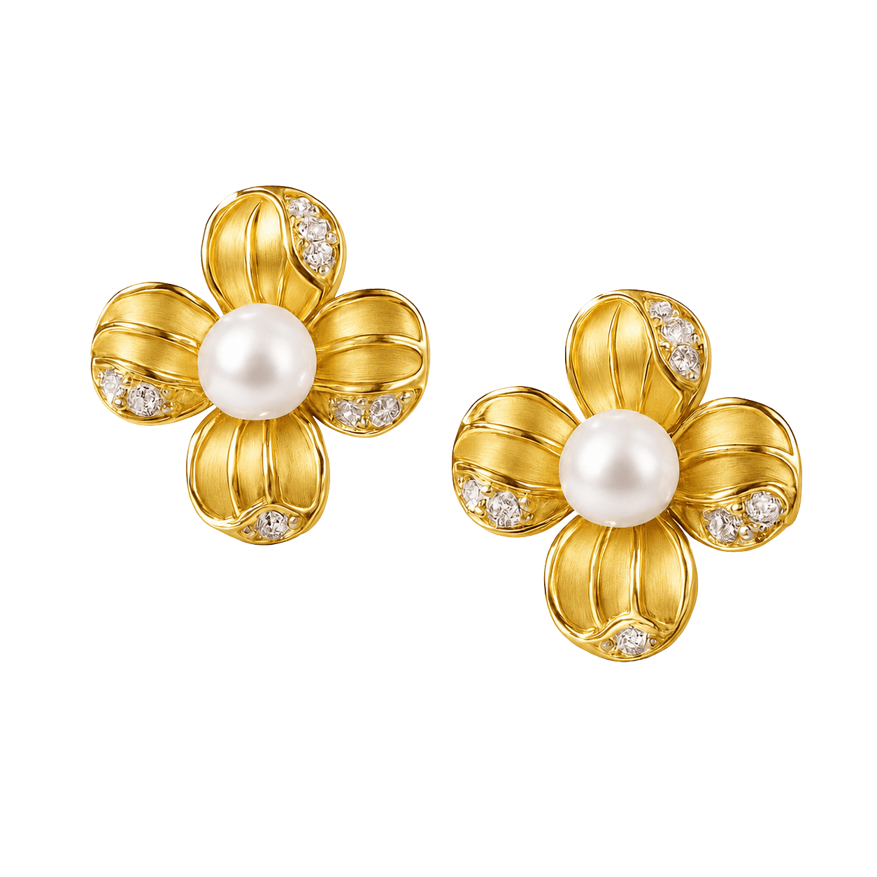 Golden Flora Solitaire Studs