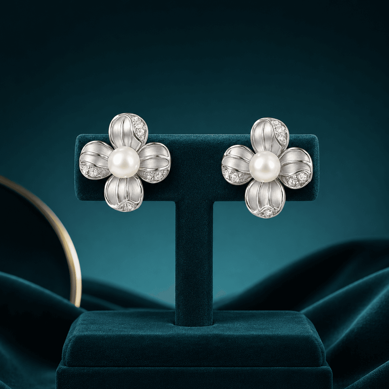 Golden Flora Solitaire Studs