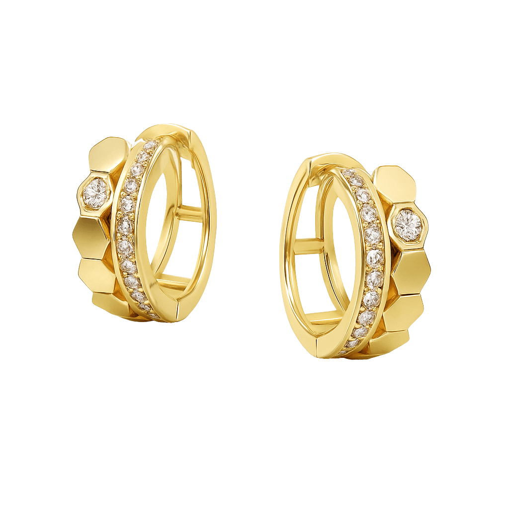 Geo Sparkle Gold Studs Earrings
